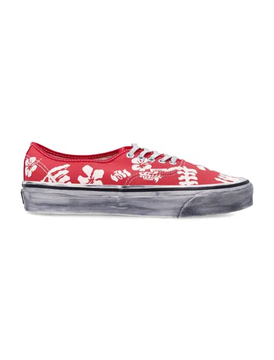 Vans Authentic Premium Canvas Shoes Red And White Print