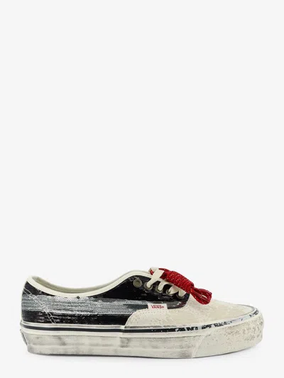 Vans Lx Authentic 44 Suede Sneakers With Micro-sequin Detailing On The Side In White