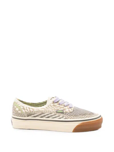 Vans Lx Authentic Check-pattern Knit Sneakers In Purple