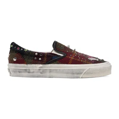 Vans Harris Tweed Slip-on Sneakers In Red