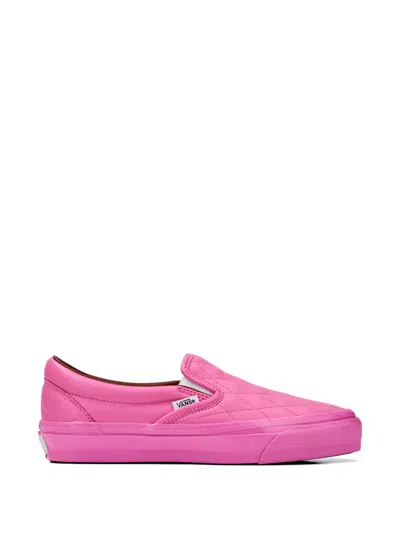 Vans Lx Classic Slip-on 98 Quilted Leather Sneakers In Animal Print