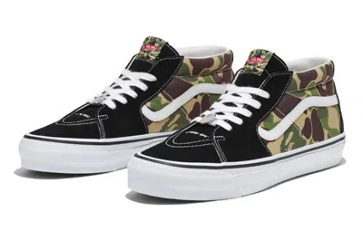 Pre-owned Vans Lx Sk8-mid Bape Abc Camo Black Green In Black/green/white