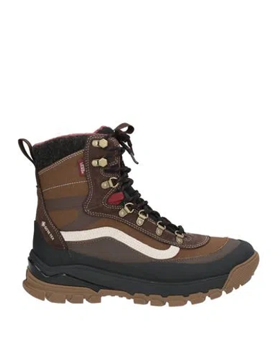 Vans Man Ankle Boots Khaki Size 10 Textile Fibers, Leather In Multi