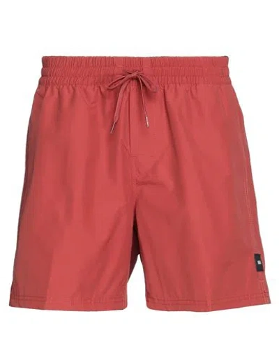 Vans Man Shorts & Bermuda Shorts Cocoa Size Xl Cotton, Nylon In Brown