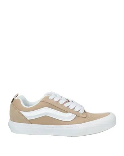 Vans Man Sneakers Beige Size 8.5 Leather, Textile Fibers In Nude