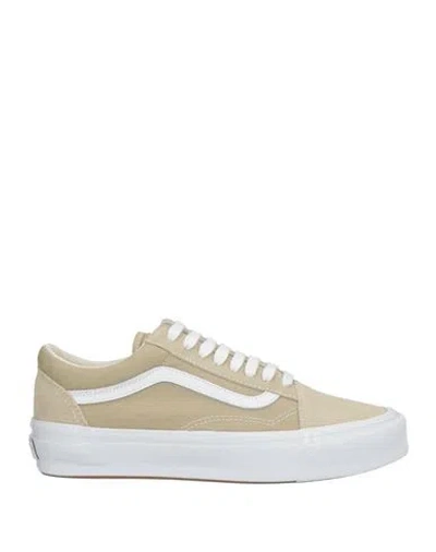 Vans Man Sneakers Beige Size 9 Leather, Textile Fibers In Neutral