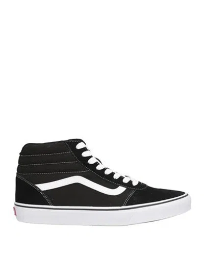 VANS VANS MAN SNEAKERS BLACK SIZE 12 LEATHER, TEXTILE FIBERS
