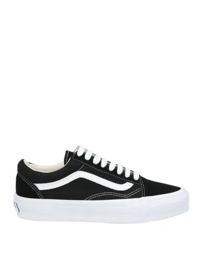 VANS VANS MAN SNEAKERS BLACK SIZE 8 LEATHER, TEXTILE FIBERS