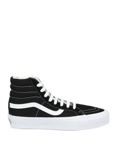 Vans Man Sneakers Black Size 9 Leather, Textile Fibers