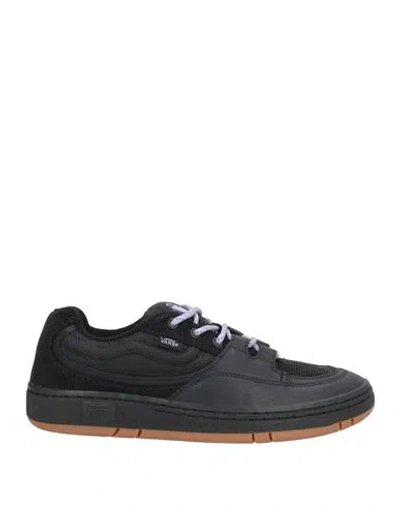 VANS VANS MAN SNEAKERS BLACK SIZE 9 LEATHER, TEXTILE FIBERS
