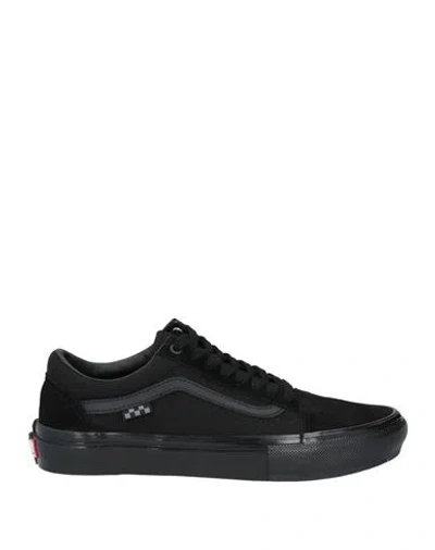 Vans Man Sneakers Black Size 9 Leather, Textile Fibers