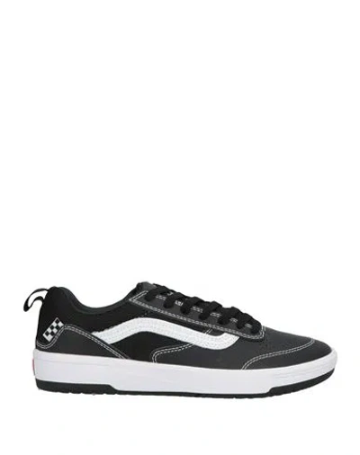 Vans Man Sneakers Black Size 9.5 Leather, Textile Fibers
