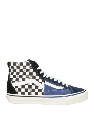 Vans Man Sneakers Blue Size 9 Textile Fibers, Leather In Multi