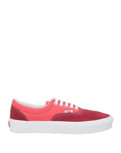 Vans Man Sneakers Brick Size 8.5 Leather, Textile Fibers In Red