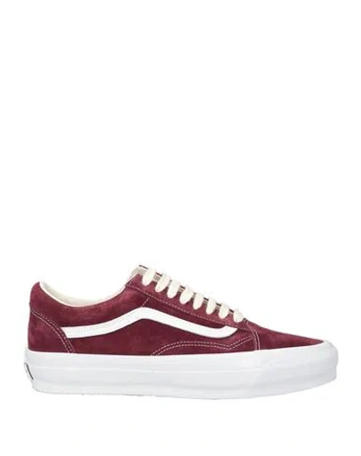 Vans Man Sneakers Burgundy Size 8 Leather In Red