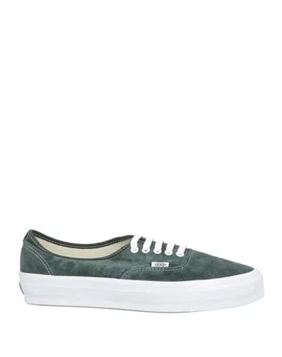 Vans Man Sneakers Dark Green Size 9 Leather In Gray