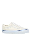 Vans Man Sneakers Ivory Size 9 Leather, Textile Fibers In Multi