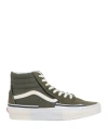 Vans Man Sneakers Military Green Size 9 Leather, Textile Fibers