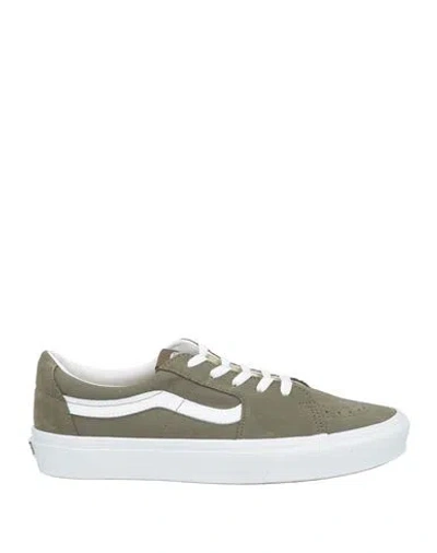 Vans Man Sneakers Military Green Size 8.5 Leather, Textile Fibers