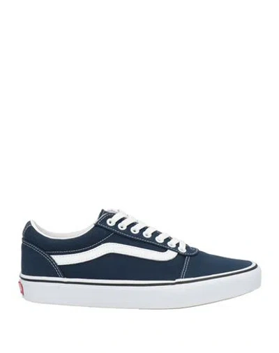 Vans Man Sneakers Navy Size 8.5 Textile Fibers In Blue