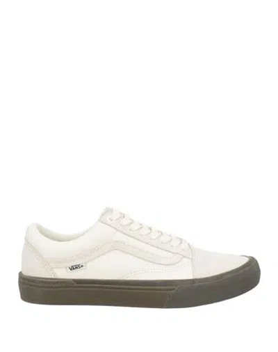 Vans Man Sneakers Off White Size 7.5 Leather, Textile Fibers