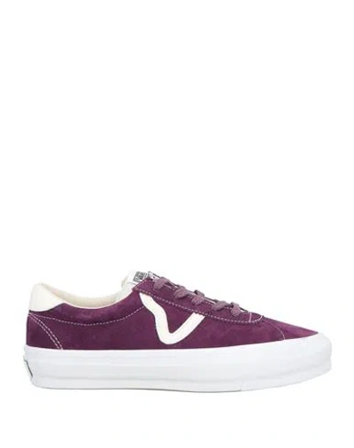 Vans Man Sneakers Plum Size 9 Leather In Purple