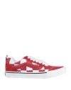 Vans Man Sneakers Red Size 9 Leather, Textile Fibers In Red