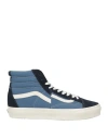 Vans Man Sneakers Slate Blue Size 9 Leather, Textile Fibers In Blue