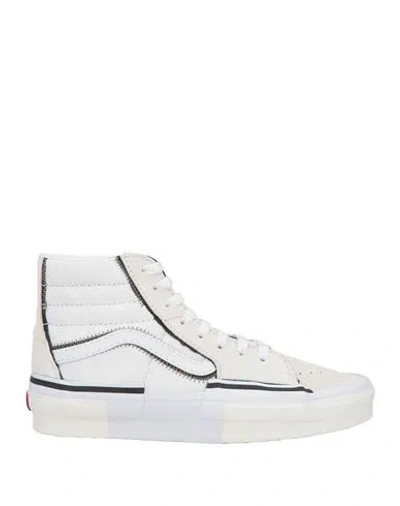 Vans Man Sneakers White Size 9 Leather, Textile Fibers