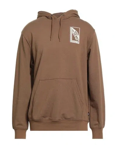 Vans Man Sweatshirt Brown Size L Cotton, Polyester
