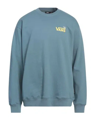Vans Man Sweatshirt Pastel Blue Size L Cotton