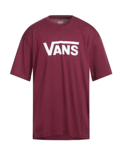 Vans Man T-shirt Burgundy Size Xl Cotton In Red
