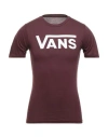 Vans Man T-shirt Burgundy Size Xs Cotton In Red