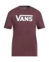Vans Man T-shirt Burgundy Size Xxl Cotton In Red