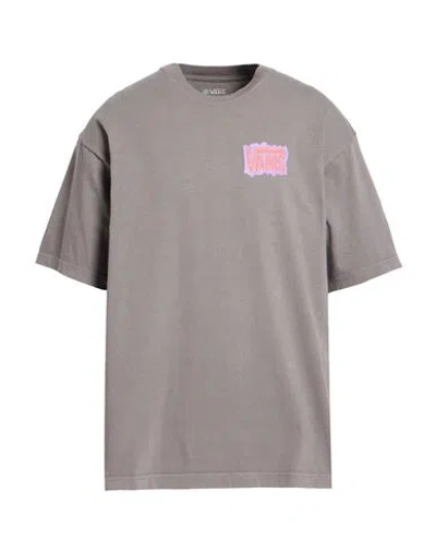 Vans Man T-shirt Grey Size L Cotton In Gray