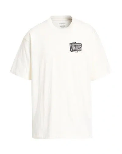Vans Man T-shirt Ivory Size L Cotton In White
