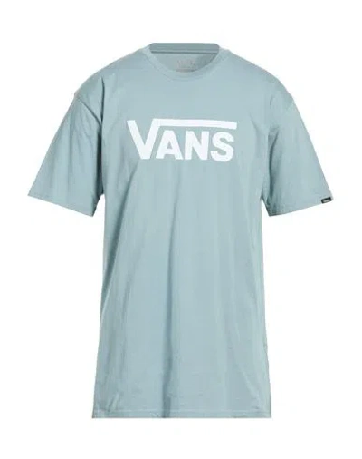 Vans Man T-shirt Sky Blue Size L Cotton