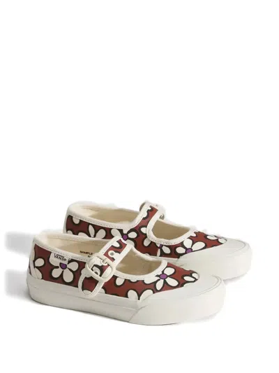 Vans Kids' Mary Jane Floral-print Sneakers In Brown