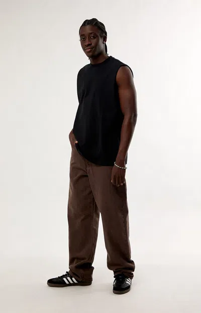 Vans Men's Brown Check-5 Loose Jeans In Black