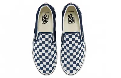 Vans Men's Classic Slip-on Checkerboard In Blue In White