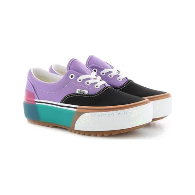Vans Men's Gs Era Stacked Confetti Sneaker Shoe In Light Purple/black/light Green