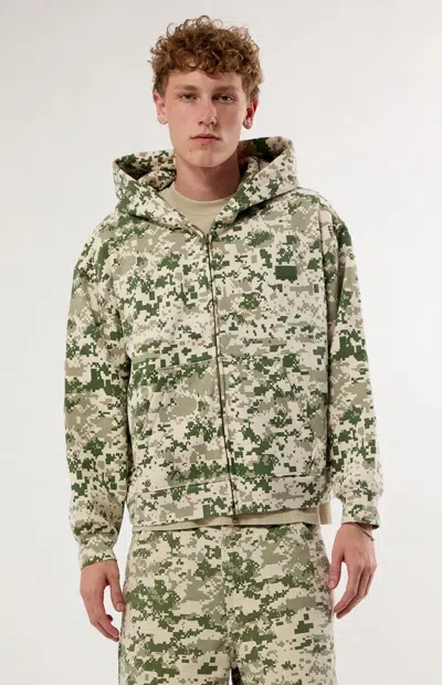 Vans Men's Lx Full Zip Hoodie In Camouflage In Green