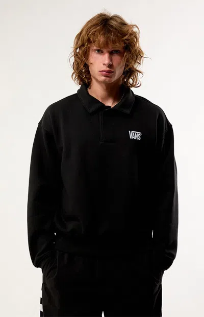Vans Men's Polo Fleece Pullover Sweatshirt In Black
