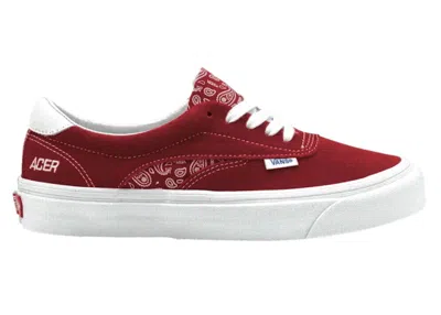 Pre-owned Vans Men's  Acer Ni Sp Bandana Chili Pepper Sneakers In Red/white