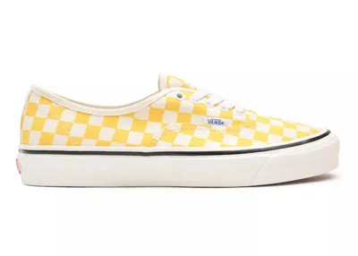 Pre-owned Vans Men's  Authentic 44 Dx Anaheim Factory Yellow Checkerboard Sneakers In Og Yellow/og Checker