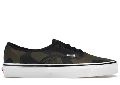 Pre-owned Vans Men's  Authentic 44 Dx Bape 1st Camo Sneakers In Green/black/brown