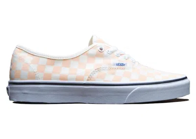 Pre-owned Vans Men's  Authentic Checkerboard Sneakers In Pink/peach Apricot