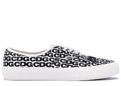 Pre-owned Vans Men's  Authentic Comme Des Garcons Heel Tab Sneakers In White/black