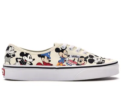 Pre-owned Vans Men's  Authentic Disney Mickey's Birthday Sneakers In White/black In Multi