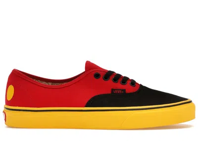Pre-owned Vans Men's  Authentic Disney Mickey Mouse Sneakers In Red/yellow